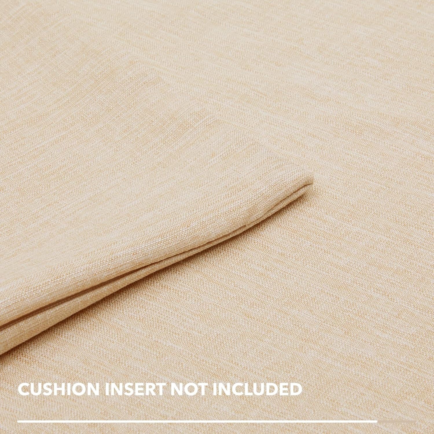 Deconovo Soft Pillow Cases Faux Linen Pillow Covers with Invisible Zipper Throw Cushions Covers for Bench 18X18 Inch Beige 4 Pcs Case Only No Insert