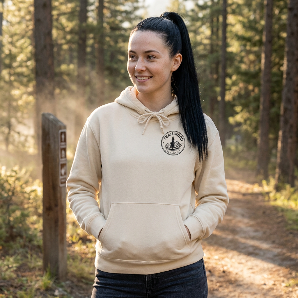 Household of Faith oversized hoodie in Dust, lifestyle photo