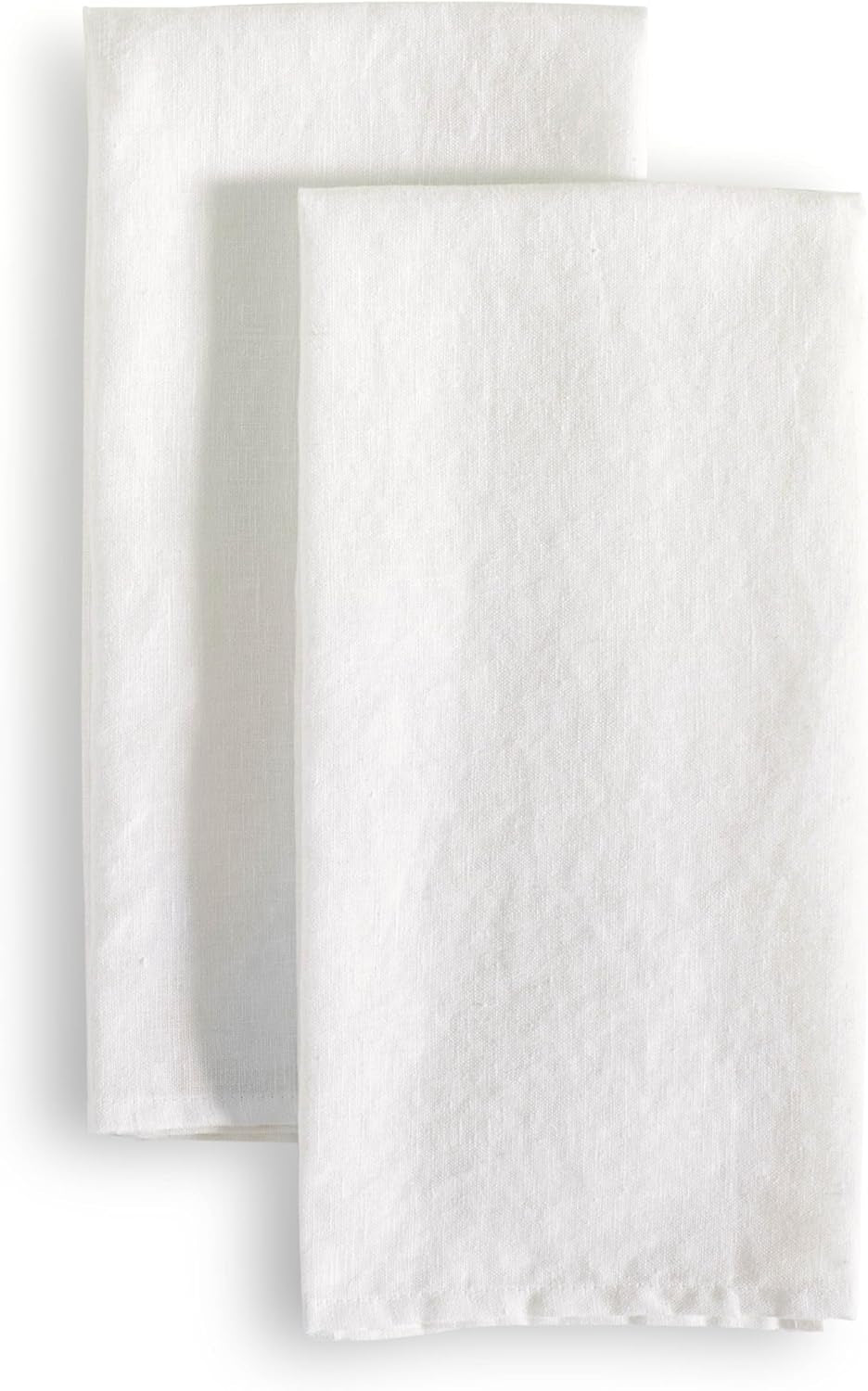 100% Pure Flax Linen Kitchen Towels-20X27 Inch-Stonewashed Flax Linen-Extra Soft Quick Dry for Tea Towels Dish Towels Hand Towels-Set of 2-Black
