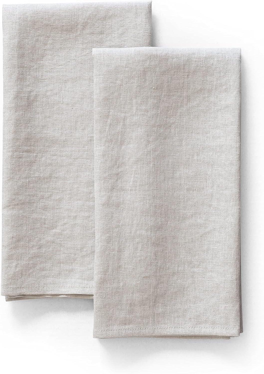 100% Pure Flax Linen Kitchen Towels-20X27 Inch-Stonewashed Flax Linen-Extra Soft Quick Dry for Tea Towels Dish Towels Hand Towels-Set of 2-Black