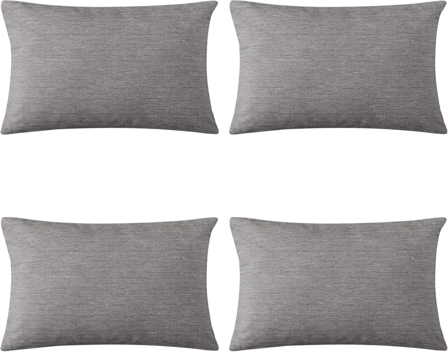 Deconovo Soft Pillow Cases Faux Linen Pillow Covers with Invisible Zipper Throw Cushions Covers for Bench 18X18 Inch Beige 4 Pcs Case Only No Insert