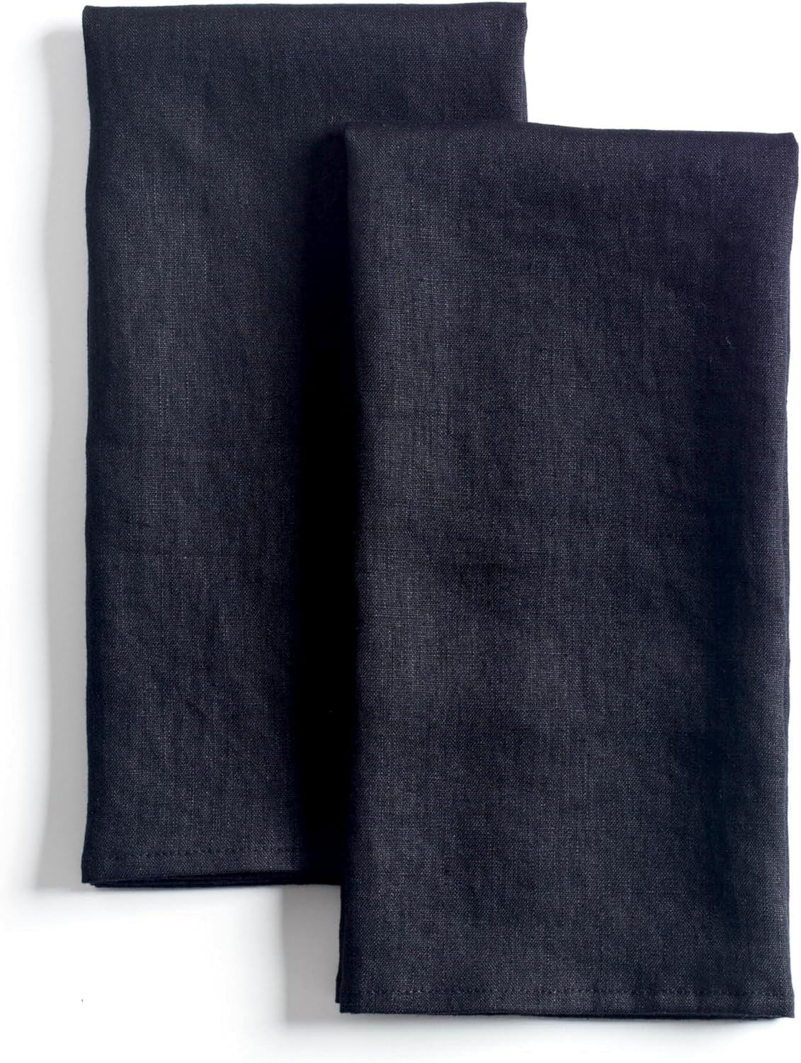 100% Pure Flax Linen Kitchen Towels-20X27 Inch-Stonewashed Flax Linen-Extra Soft Quick Dry for Tea Towels Dish Towels Hand Towels-Set of 2-Black