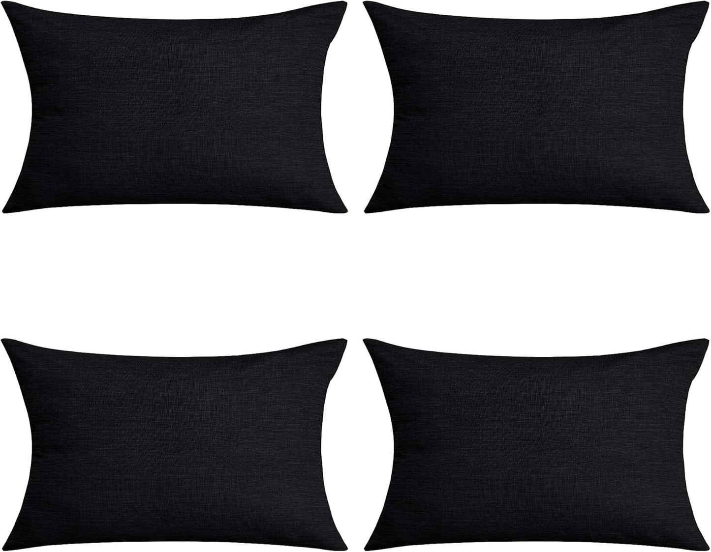 Deconovo Soft Pillow Cases Faux Linen Pillow Covers with Invisible Zipper Throw Cushions Covers for Bench 18X18 Inch Beige 4 Pcs Case Only No Insert