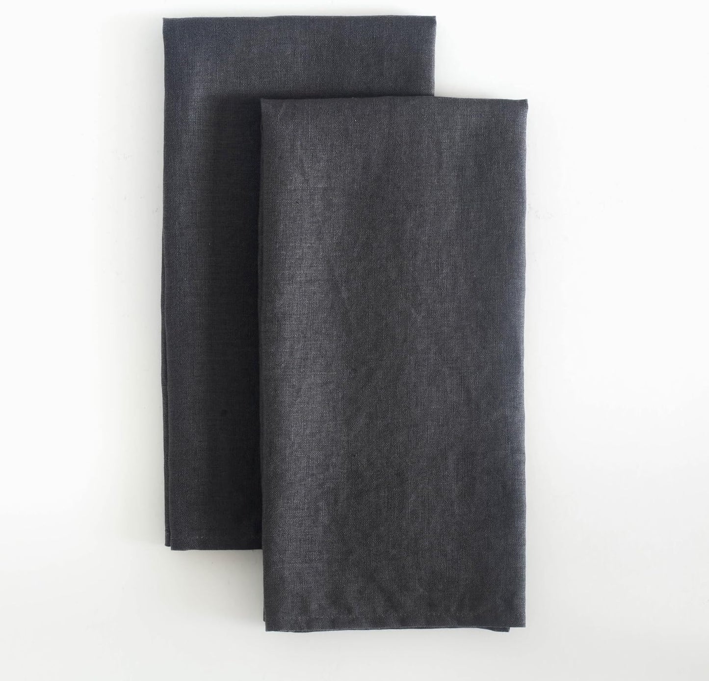 100% Pure Flax Linen Kitchen Towels-20X27 Inch-Stonewashed Flax Linen-Extra Soft Quick Dry for Tea Towels Dish Towels Hand Towels-Set of 2-Black