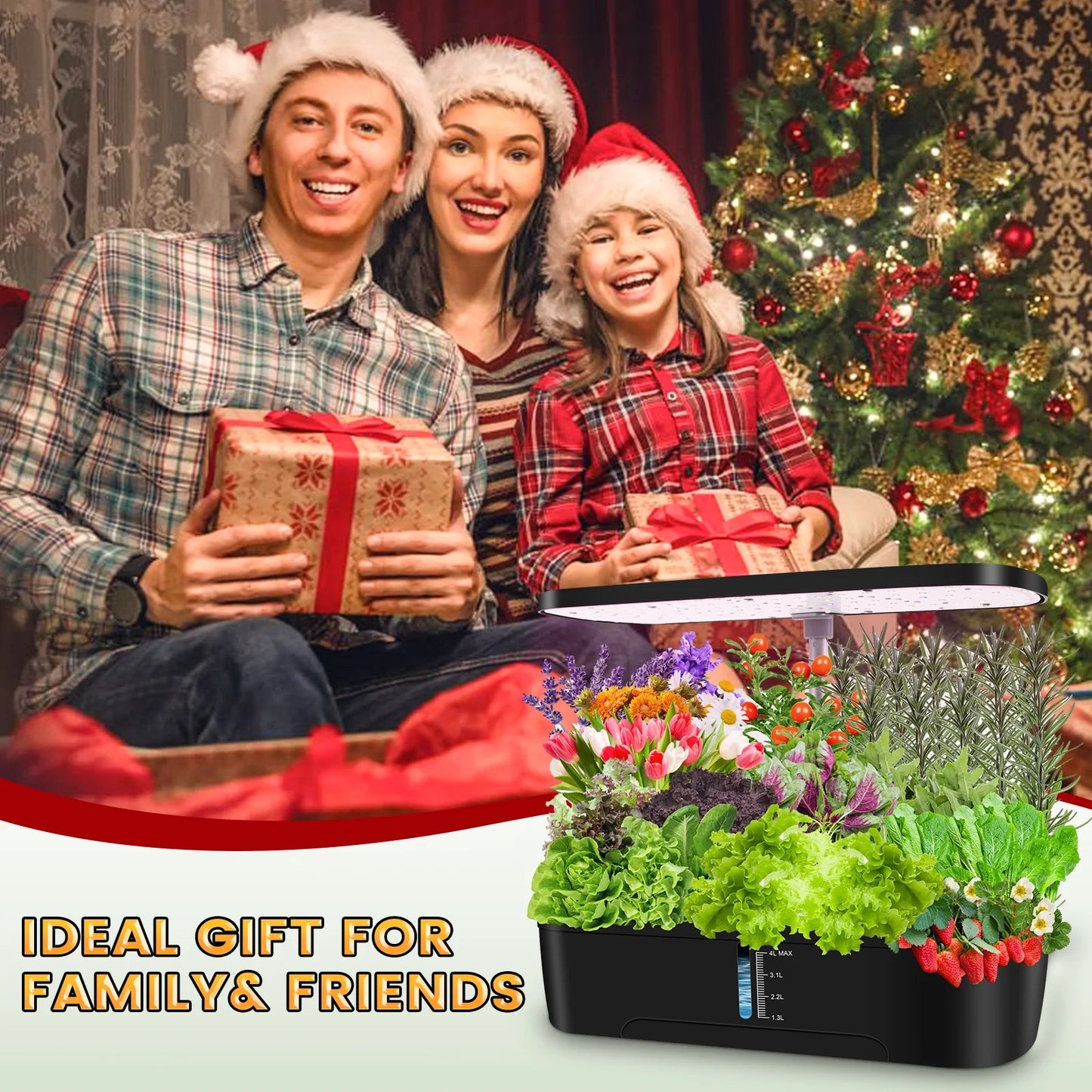 12 Pods Hydroponics Growing System,  Indoor Herb Garden Kit with Grow Lights, Height Adjustable Planting Germination Kit with Pump, Gardening Gifts Home Decor