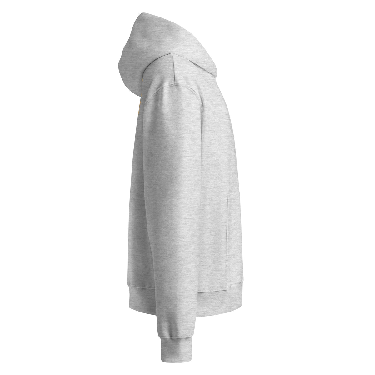 Redeemed oversized hoodie in Athletic Heather, right side view