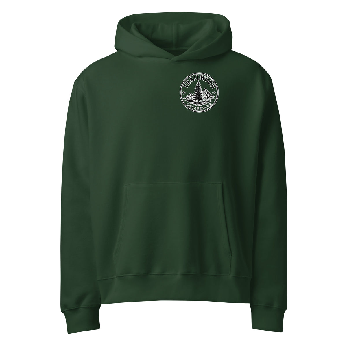 Be Still oversized hoodie in Forest Green, front view