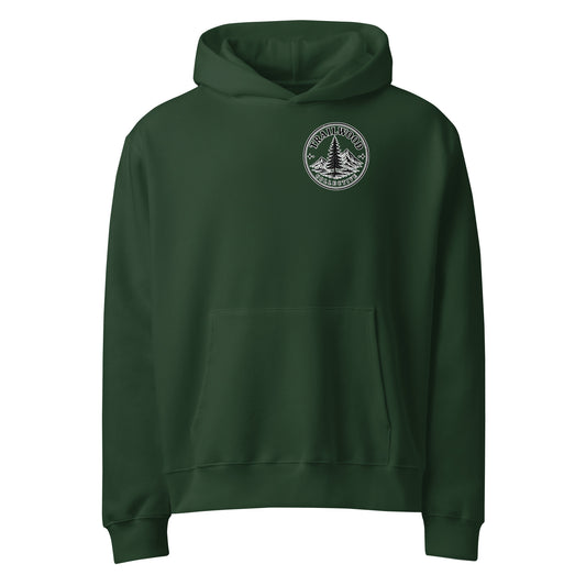 Be Still oversized hoodie in Forest Green, front view