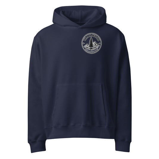 Train Them Up oversized hoodie in Navy, front view