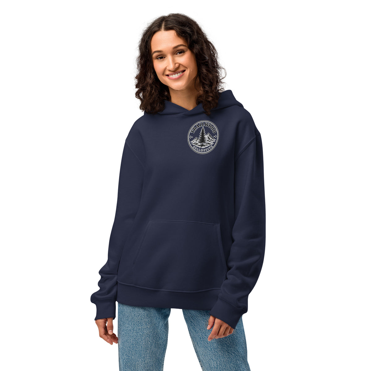 Train Them Up oversized hoodie in Navy, front angle